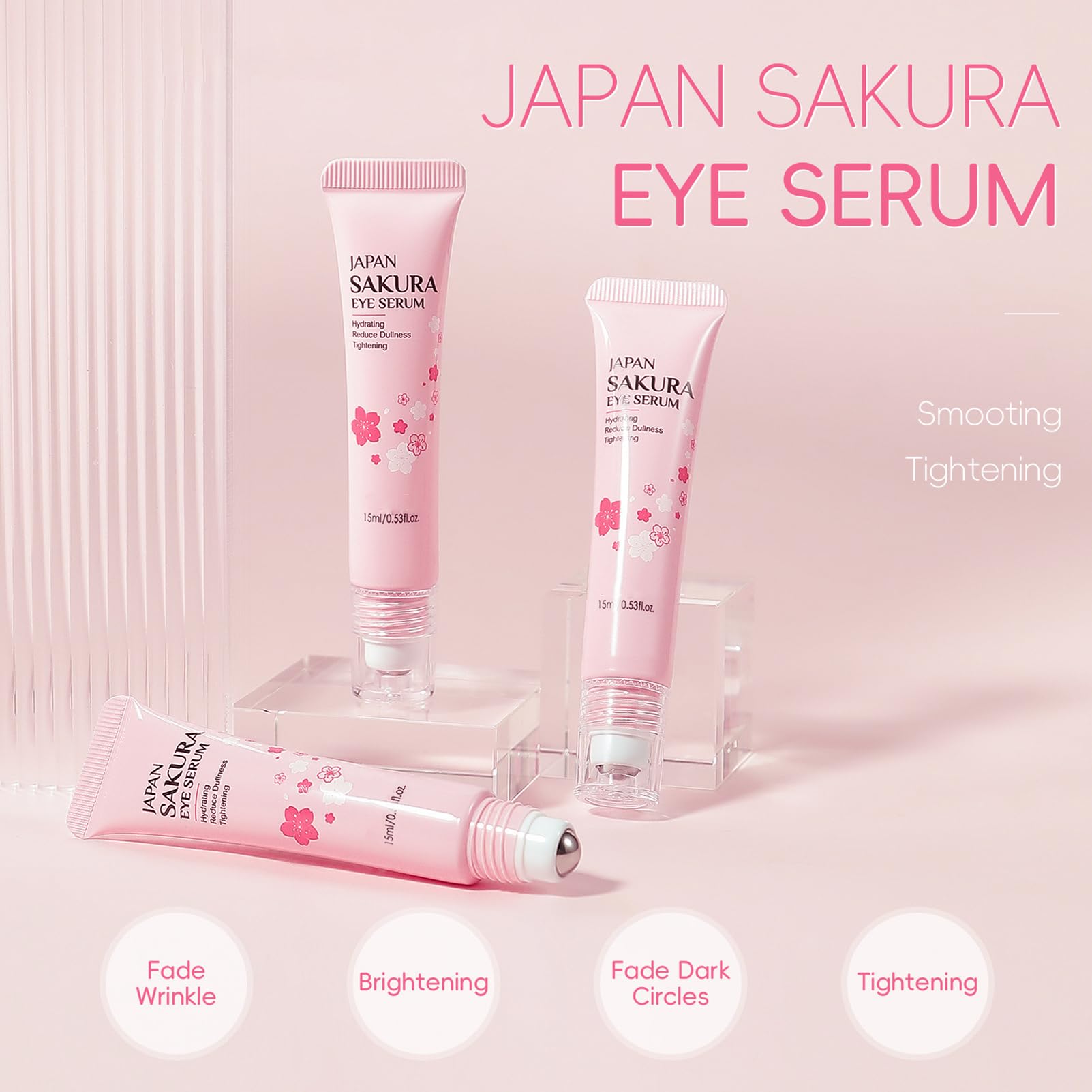 Skin Care Sets & Kits for Women Gifts Sakura Pamper Sets for Women Valentine's Day Gifts, Cleanser, Serum, Cream, Eye Serum - Image 3