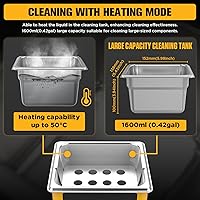 Vista 2 de Máquina de limpieza ultrasónica digital 2L, con modo de calefacción, tiempo ajustable, pantalla digital, ampliamente utilizada para piezas