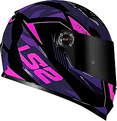 Capacete Ls2 Ff358 Tank Cam Purple - Preto Com Roxo - 62/XL