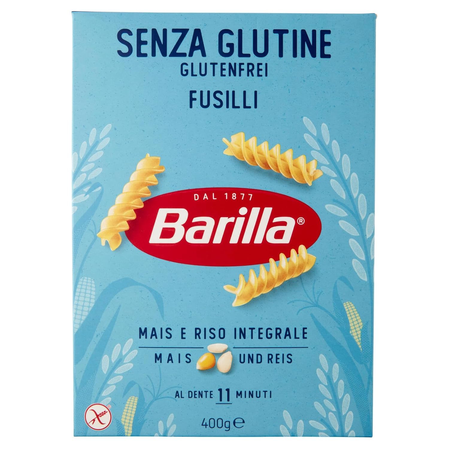 Italian Gourmet Bundle 12x 400g Glutenfreie Fusilli + Italian Gourmet Polpa – Mais & Vollkornreis Pasta – Barilla Senza Glutine Nudeln – Al Dente 11 Min – Vorratspackung 4,8kg