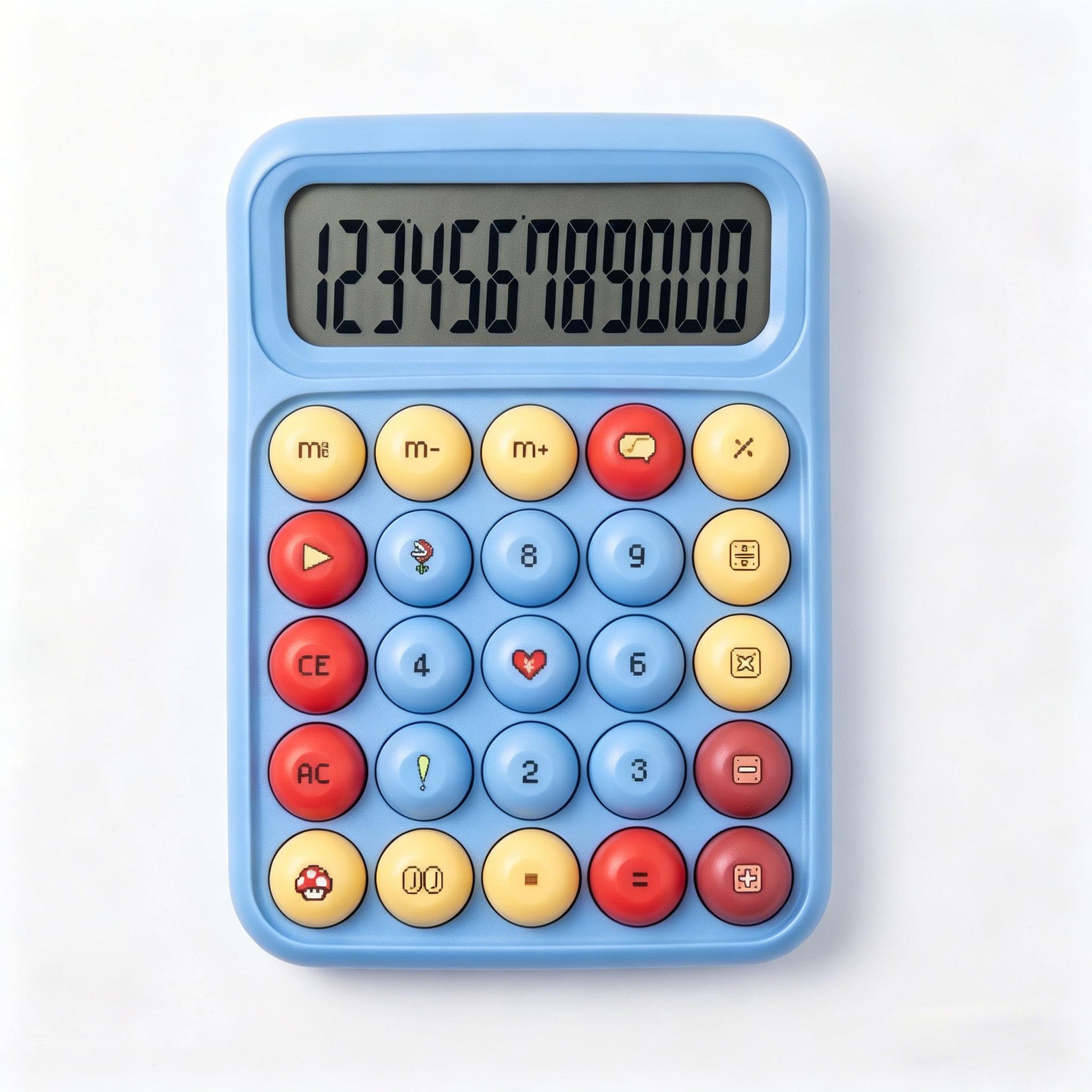Calculadora estética de escritorio, calculadora de estilo retro fácil de usar, calculadora de 12 dígitos con alfombrilla antideslizante, diseño bonito, ligero y duradero, perfecta para oficina