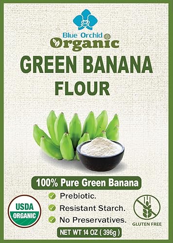 Polvo de plátano verde orgánico, almidón resistente, batido prebiótico superalimentario, sustituto de harina para hornear, sin gluten, sin granos
