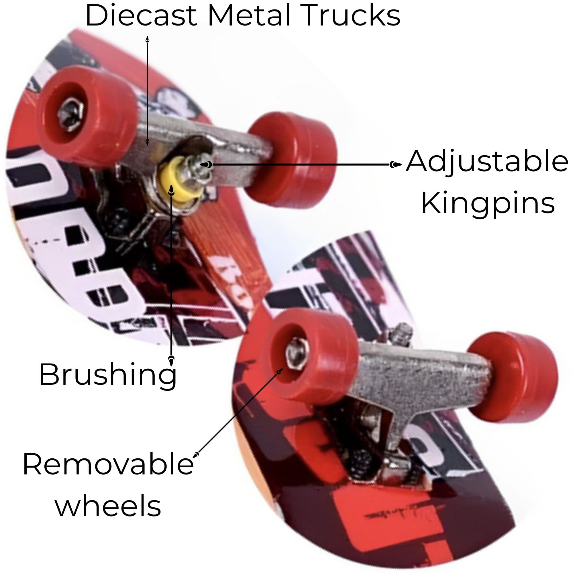 CLA6 Fingerboard Kit | Complimentary Tools, Extra Wheels, Screws and eBook | Durable ABS Deck for Rough Use | Safe Sandpaper Grip Tape | Lightweight Non-Bearing Wheels | - Image 2 thumbnail