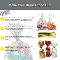 Vista 4 de 100 bolsas de regalo con estampado de estrellas de 6 x 10 pulgadas, bolsas de celofán para regalo, bolsas de regalo de fiesta, bolsas transparentes