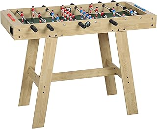 Comprar SPORTNOW Futbolín para Niños de Madera Mesa de Futbolín con Barras Telescópicas 2 Marcadores 8 Asas 22 Jugadores para Adultos y Niños Mayores de 6 años Familias Fiestas 114x78x88 cm Natural