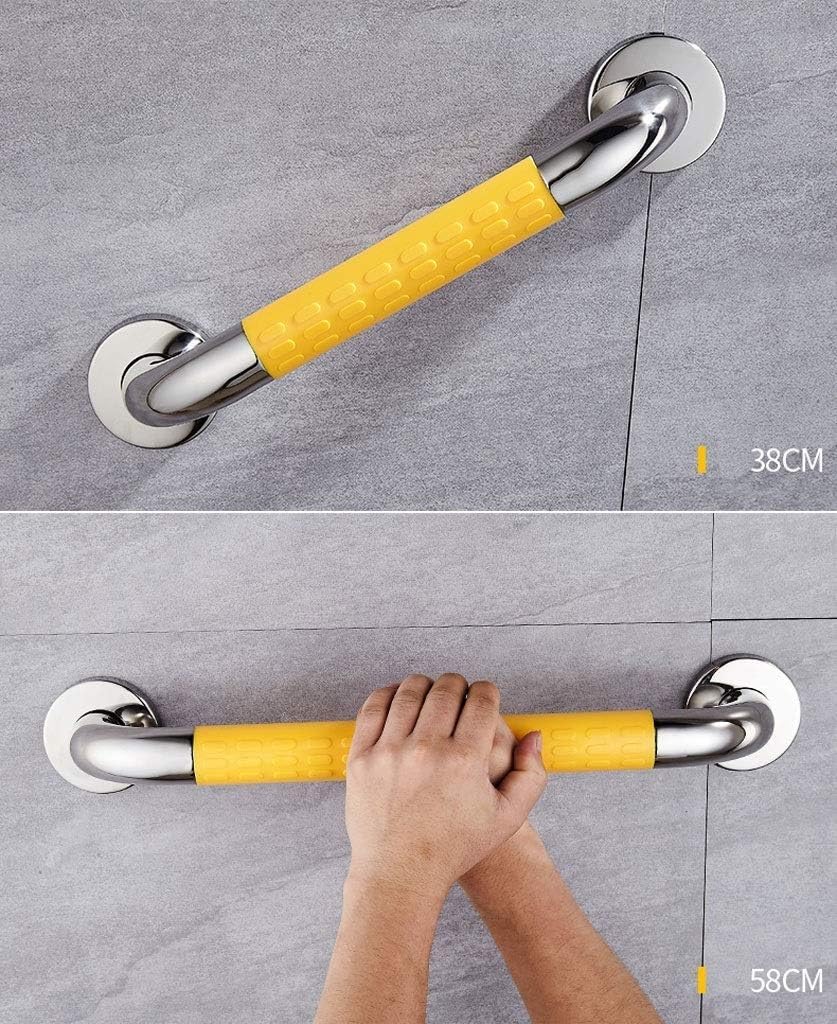 Barra di sicurezza per bagno in acciaio inox, regolabile, per montaggio a parete, barra di assistenza per la sicurezza del bagno, 68 cm (bianco)