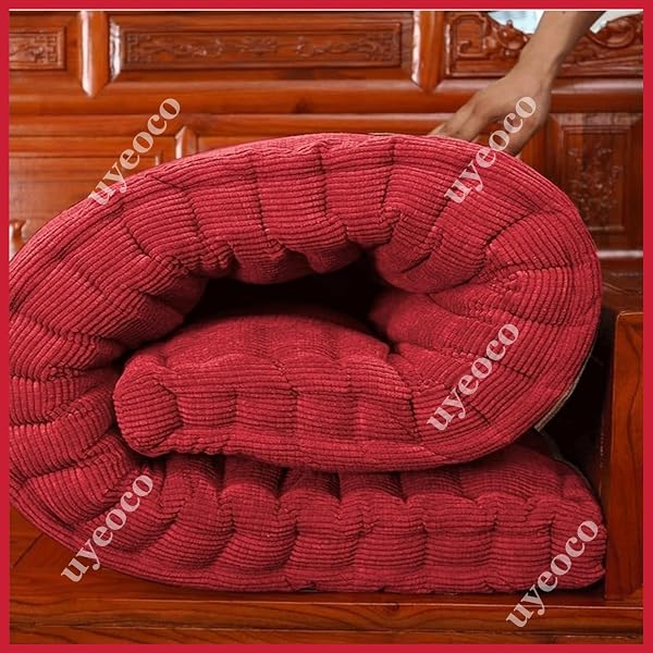 uyeoco Thick Bench Cushion Pad 2/3 Seater,Cotton Garden Bench Pad Cushions 100cm/110cm/120cm,Seat Cushion Pads for Outdoor Indoor(6@,50x130cm) - 4