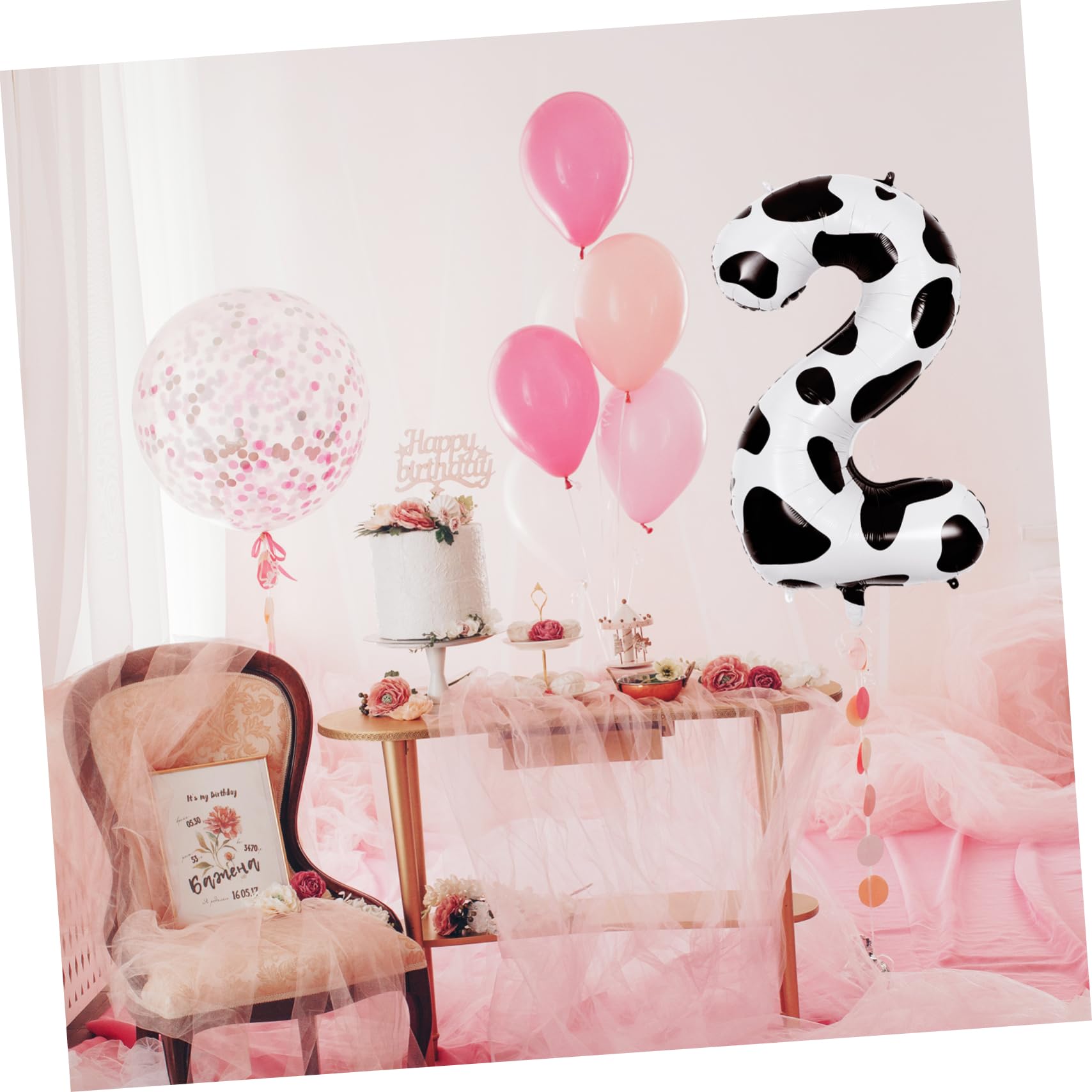 Palloncini Numero 40 Pollici Stampa Mucca in Film di Alluminio, 10 Pezzi Riutilizzabili e Resistenti alle Perdite per Feste di Compleanno e Eventi Speciali