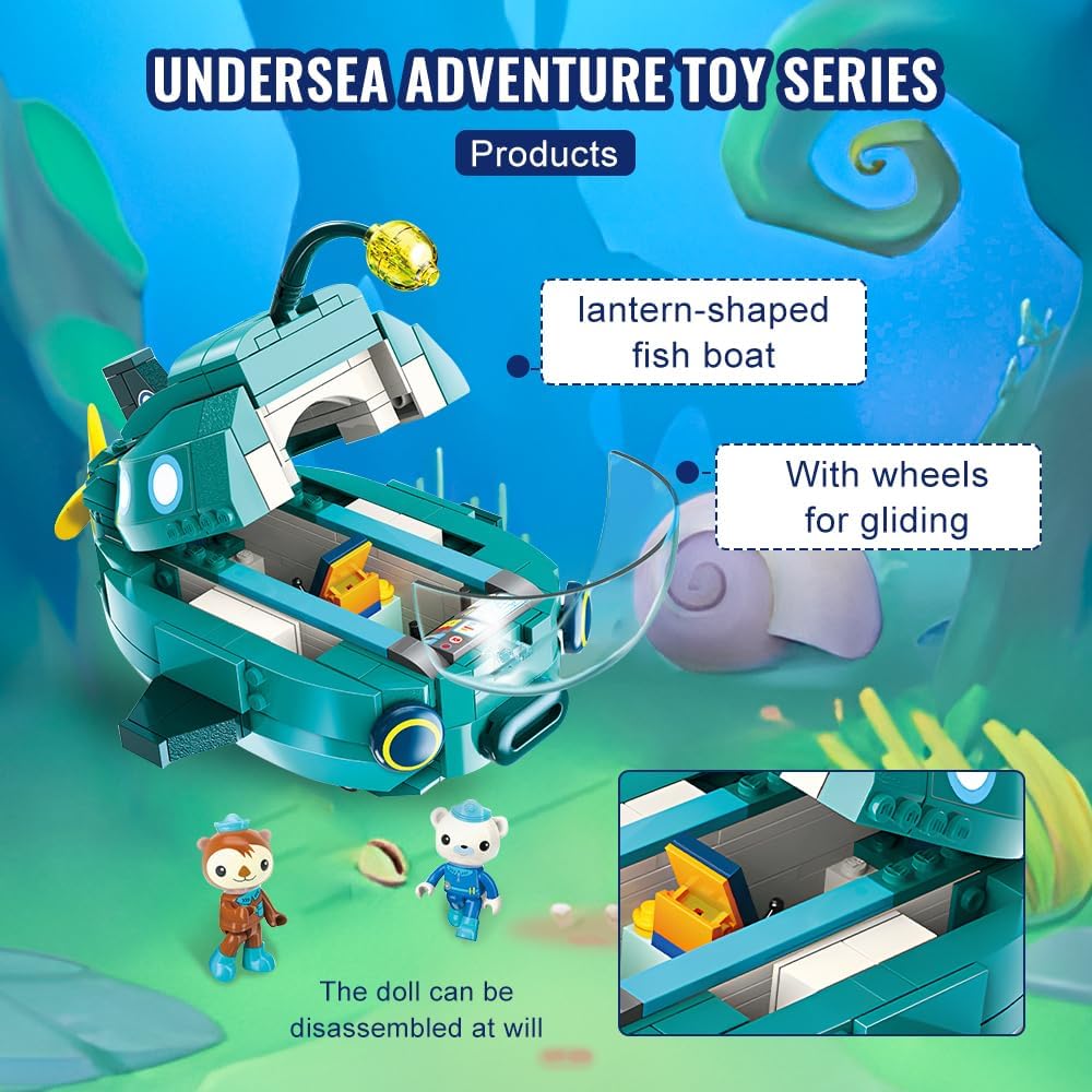 323 PCS Ocean Adventure GUP-A Deluxe Vehicle Playset with Barnacles Figure, Building Block Set for Kids Age 6+ (3703)