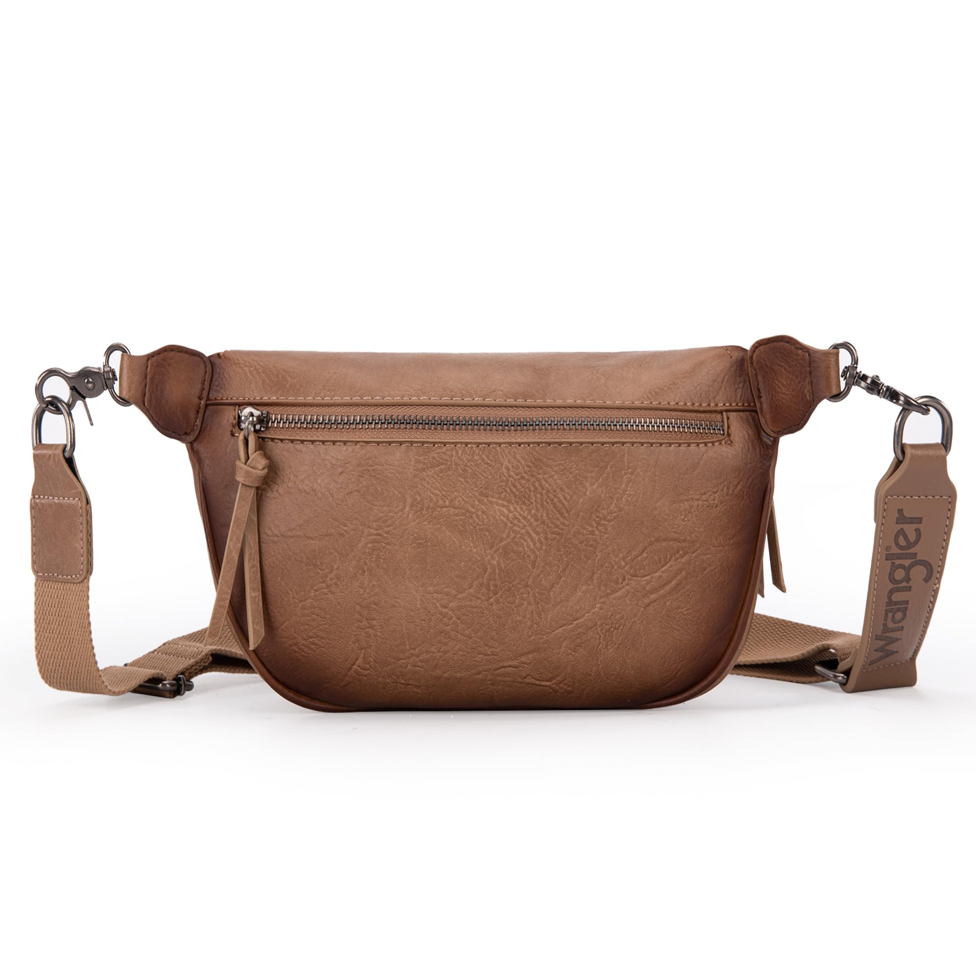 Wrangler Bolso Bandolera Vintage para Mujeres y Hombres, Bolso Cruzado para Mujer, B-Distressed Khaki, 5.5 Inches (W) x 1.75 Inches (D) x 7.5 Inches (H), Bolso Bandolera