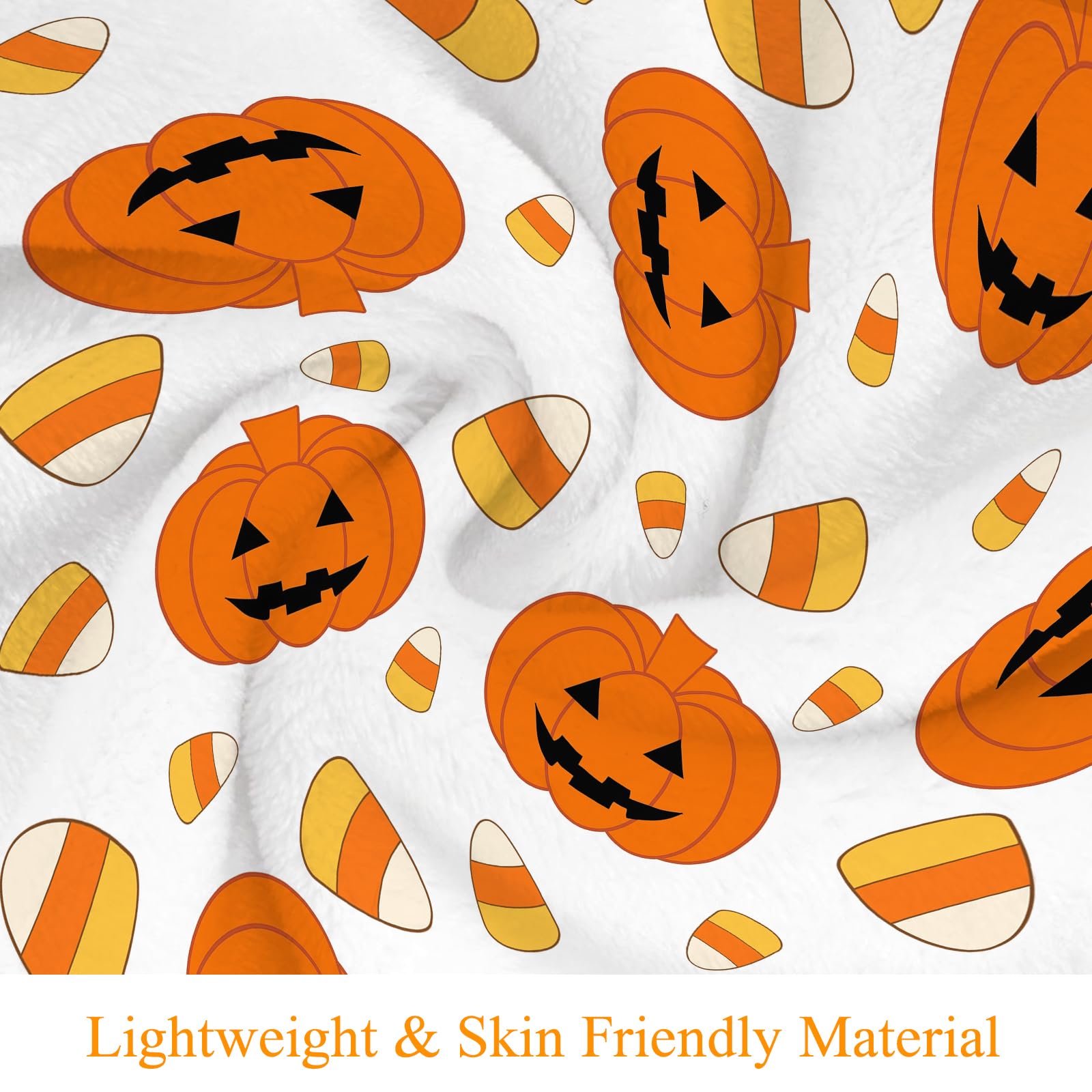 Lanpn Herbst Decke Mit Kürbis-Muster - Gemütliche 150x130cm Mikrofaser Decke