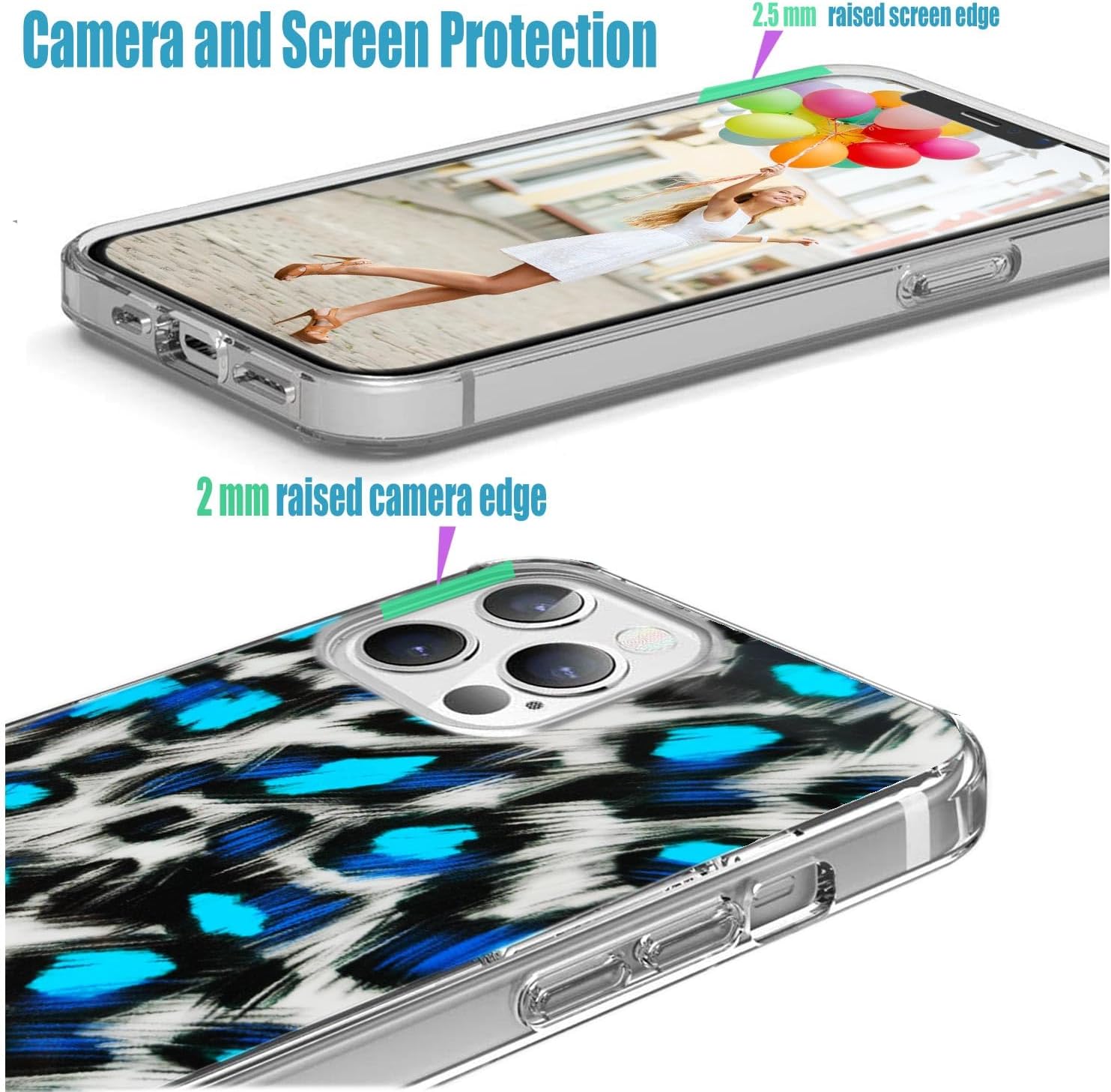 for iPhone 13 Pro Case for Women Men Girl,Full Protective Shockproof Slim Soft TPU Clear Phone Cover Cases with Design for iPhone 13 Pro,Fashion Animal Leather Leopard Print - Image 5