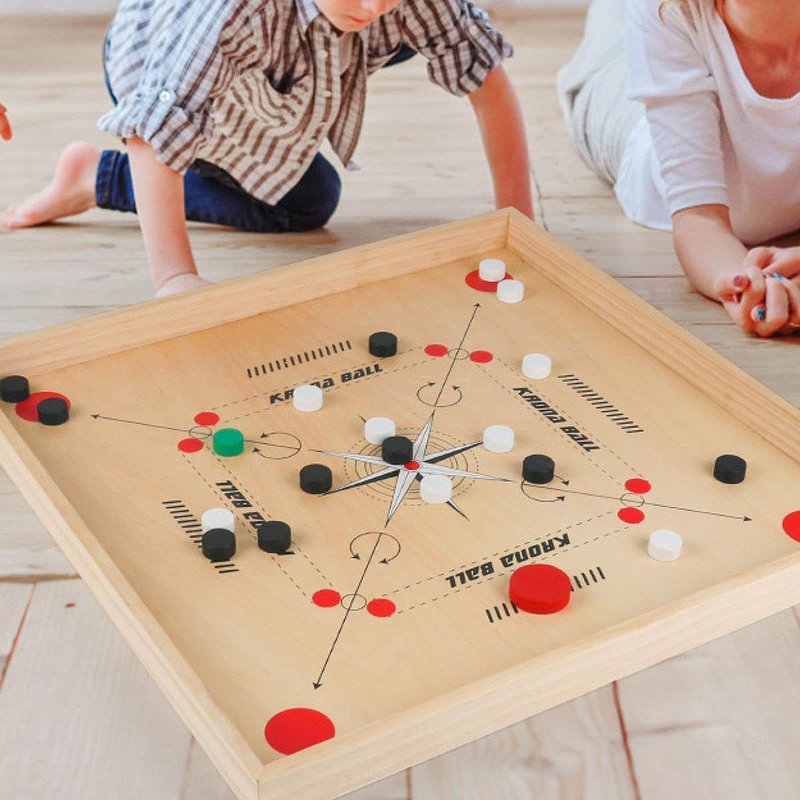 Jeu de Carrom, Plateau de 45,7 X 45,7 Cm, Jeu de Table En Bois pour Tous Les âges.