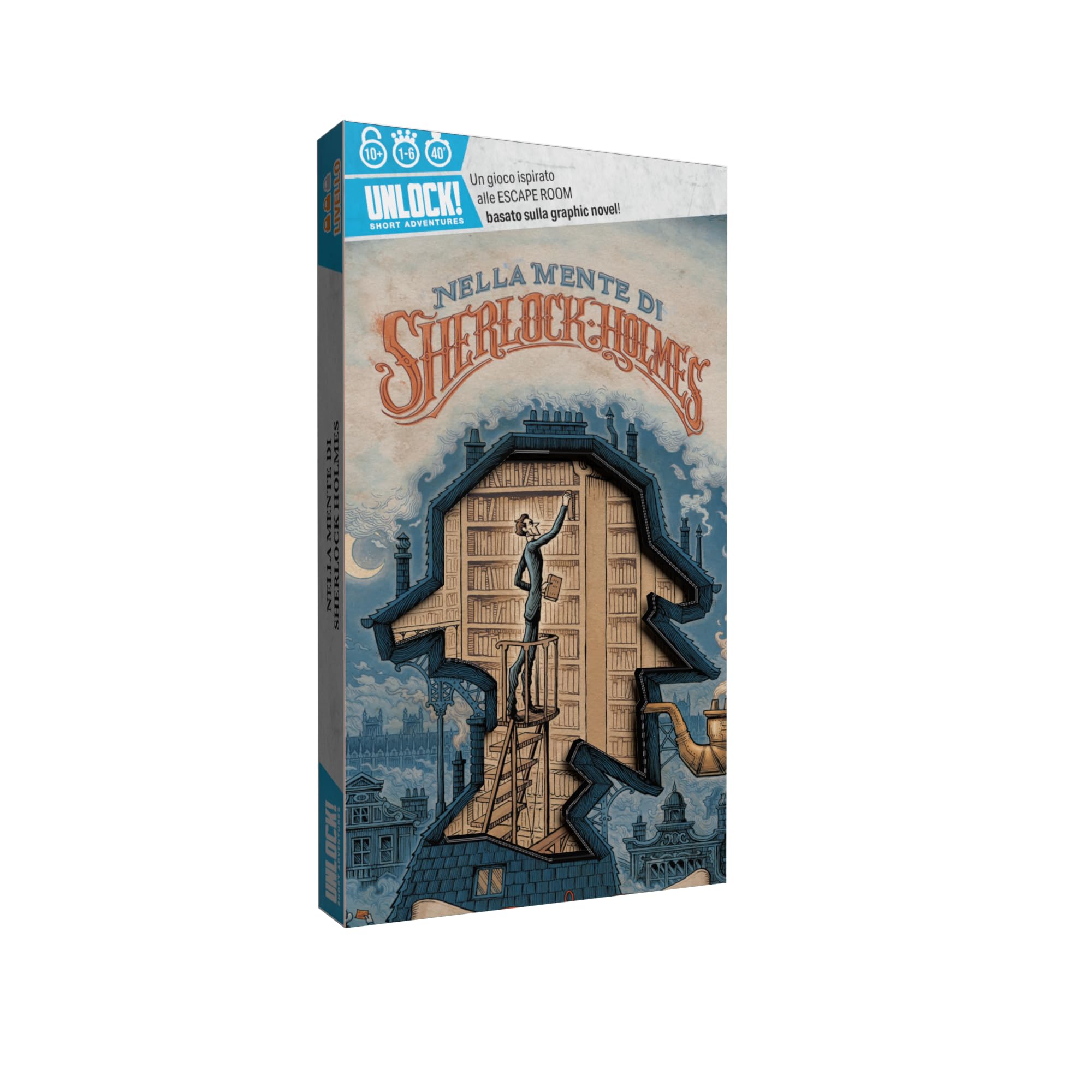 Asmodee Unlock! Short Adventures - Nella Mente di Sherlock Holmes, Gioco da Tavolo di Enigmi, 10+ Anni, 1-6 Giocatori, Edizione in Italiano