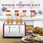 Geek Chef 4 Grille-pain en tranches, le meilleur prix Prime Retro Bagel toaster avec 6 Paramètres de l'ombre de pain, 4 Fentes extra larges, fonction de dégivrage/bagel/annulation, plateau en croûte amovible, grille-pain en acier inoxydable, 1500W