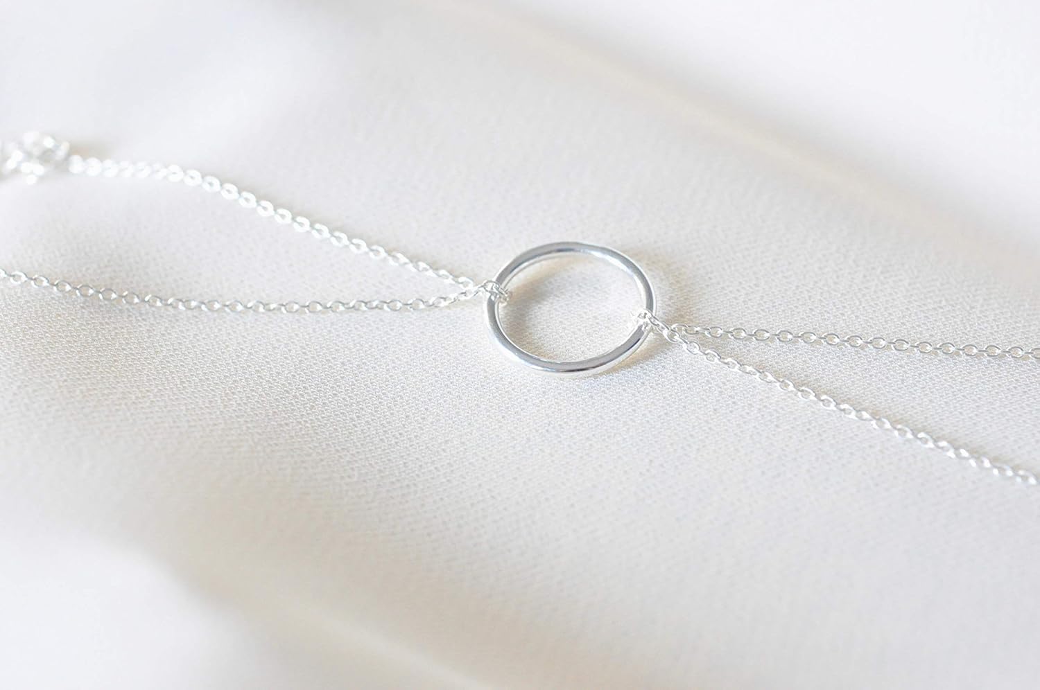 Open Circle Karma Bracelet in Sterling Silver 925 - Image 3