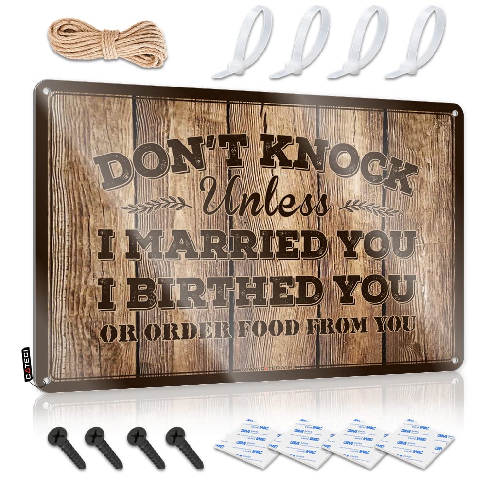 IBWNBBUSN Man Cave Decorations Don'T Knock Unless I Married You Sign Bar Signs For Man Cave Bar Metal Sign Decor