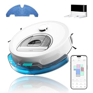 OKP L6 Aqua Robot Aspirapolvere Lavapavimenti con Mappatura, LiDAR DToF, 6000Pa, 150 Min, WiFi / APP / Alexa, Zone No - Go, 3 IN 1 Robot Lavapavimenti e Aspirapolvere Ideale per Peli di Animali Tappeti