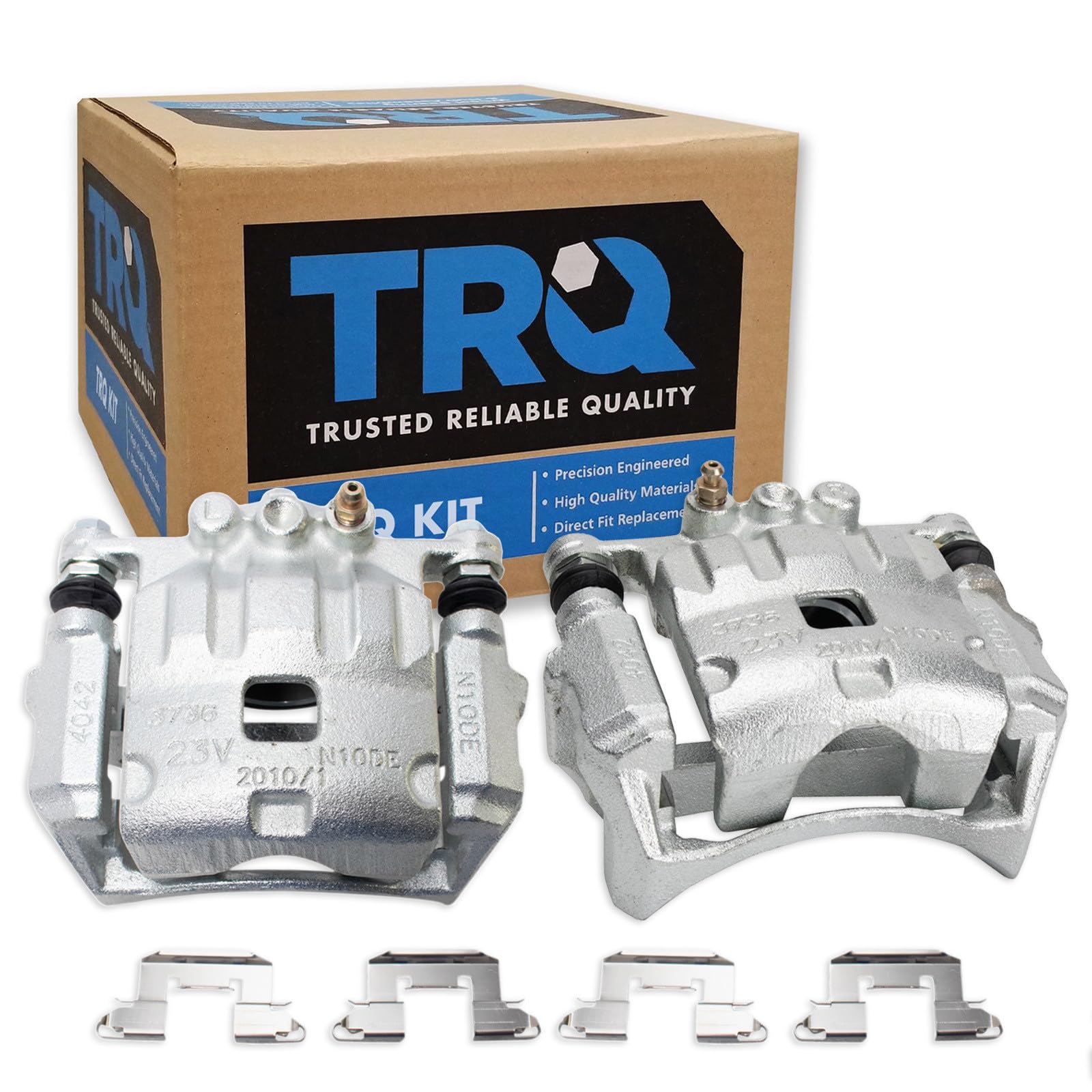 TRQ Front Driver and Passenger Side Brake Caliper Set Hardware Caliper