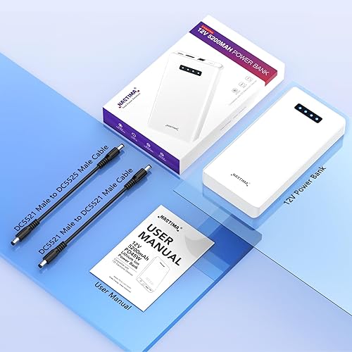 Miniatura 7 de NASTIMA Batería de iones de litio de 12 V 5200 mAh con salida de 12 V CC y 12 V 9 V 5 V USB-A 45 W Tipo-C triple salida para tiras LED, cámaras
