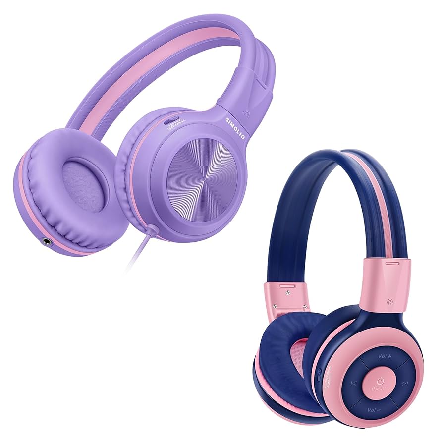 Amazon.com: SIMOLIO Kid Headphones Wired & Bluetooth Bundles