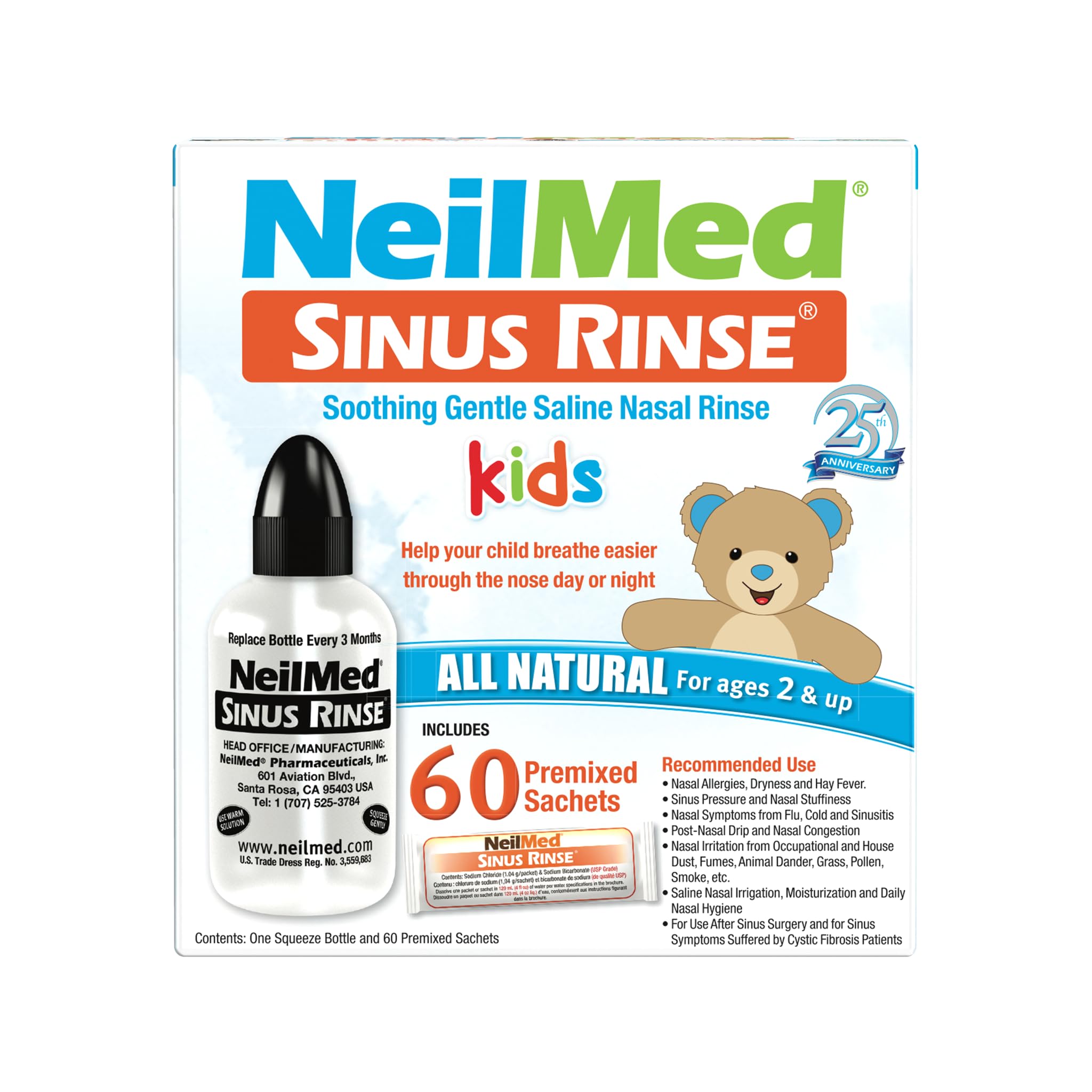 NeilMed SinusRinse Pädiatrisch Kit für Stirnhöhle & Allergie Erleichterung