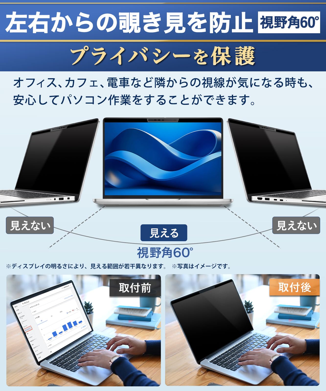 Amazon | Lifeinnotech 12.5インチ(16:9) マグネット式 覗き見防止