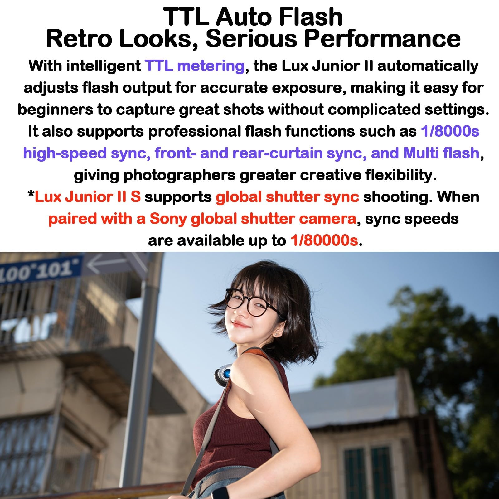 Godox Lux Junior II S Retro Flash Fotocamera per Sony Mini Flash Fotocamera