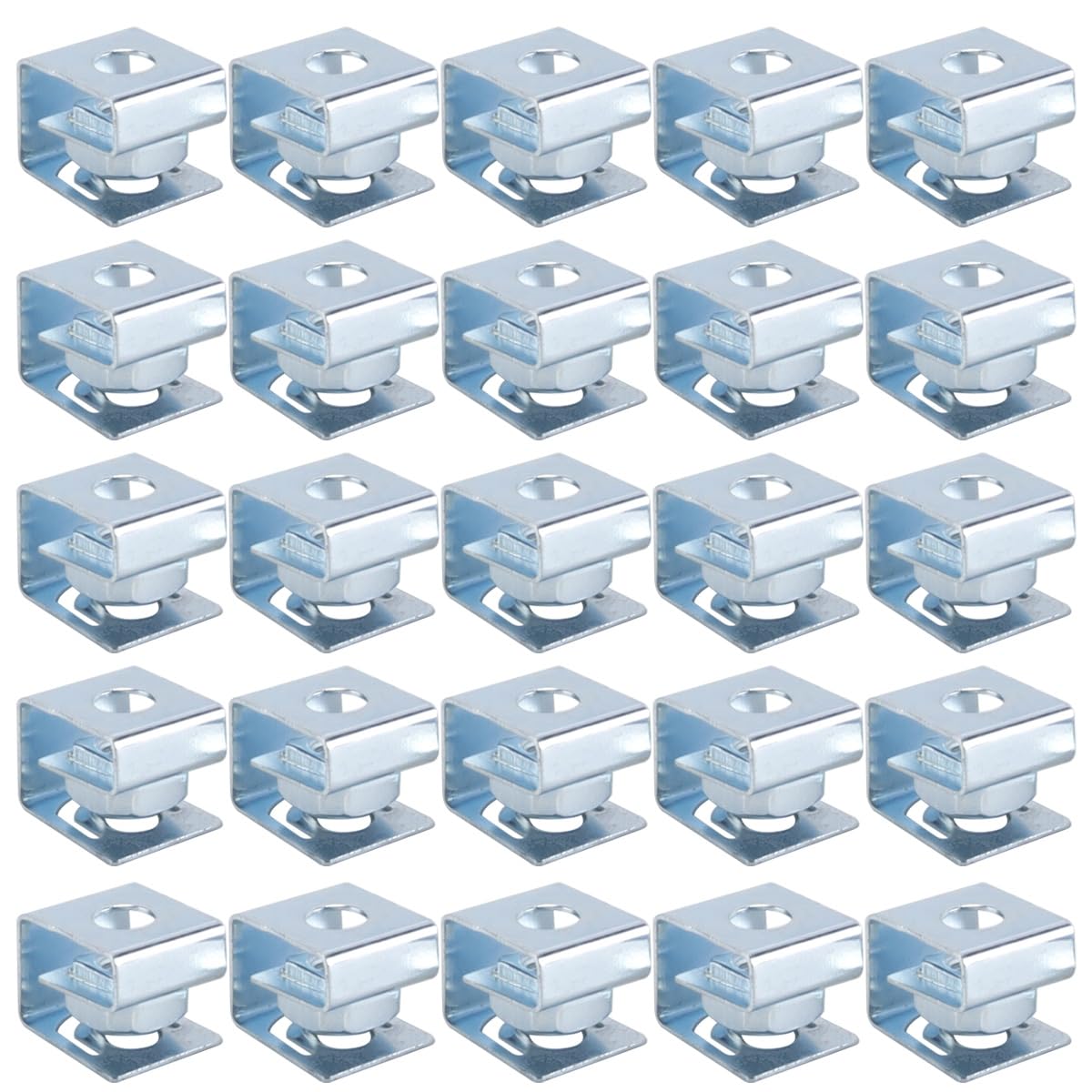 Durlo 25 PCS 10-32 Slide-on Cage Nuts,U Type Cage Nut,Carbon Steel Double U-nut High-strength Galvanized