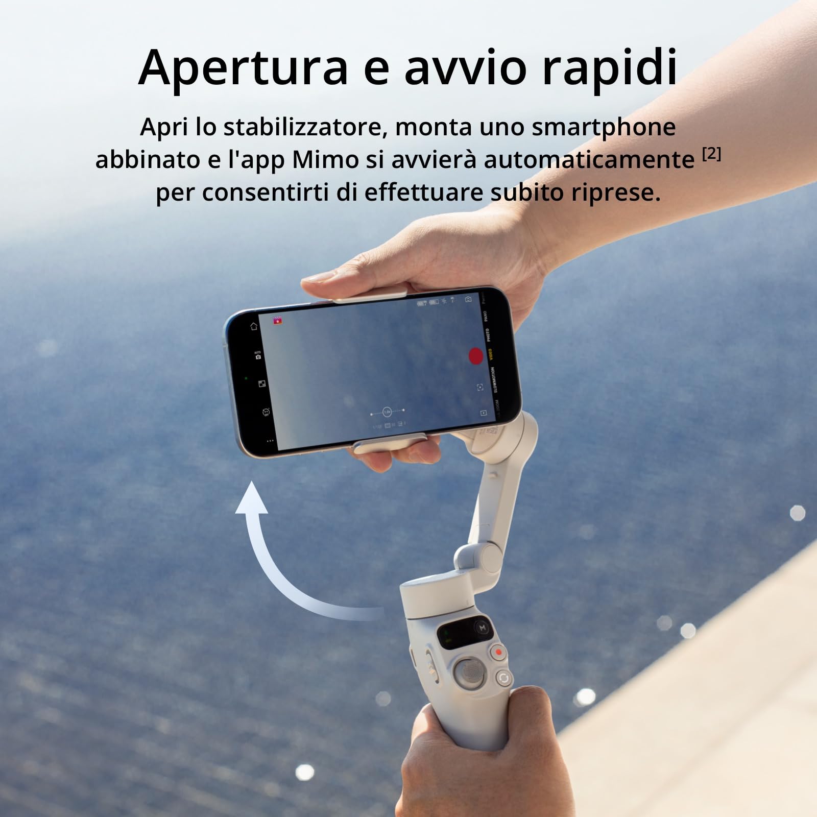 DJI Osmo Mobile 7 Stabilizzatore per iPhone, Android, Treppiede integrato, Ultra-leggero, Stabilizzatore 3 assi per smartphone, ActiveTrack 7.0, ShotGuides, Editing a un tocco, 10 ore di autonomia