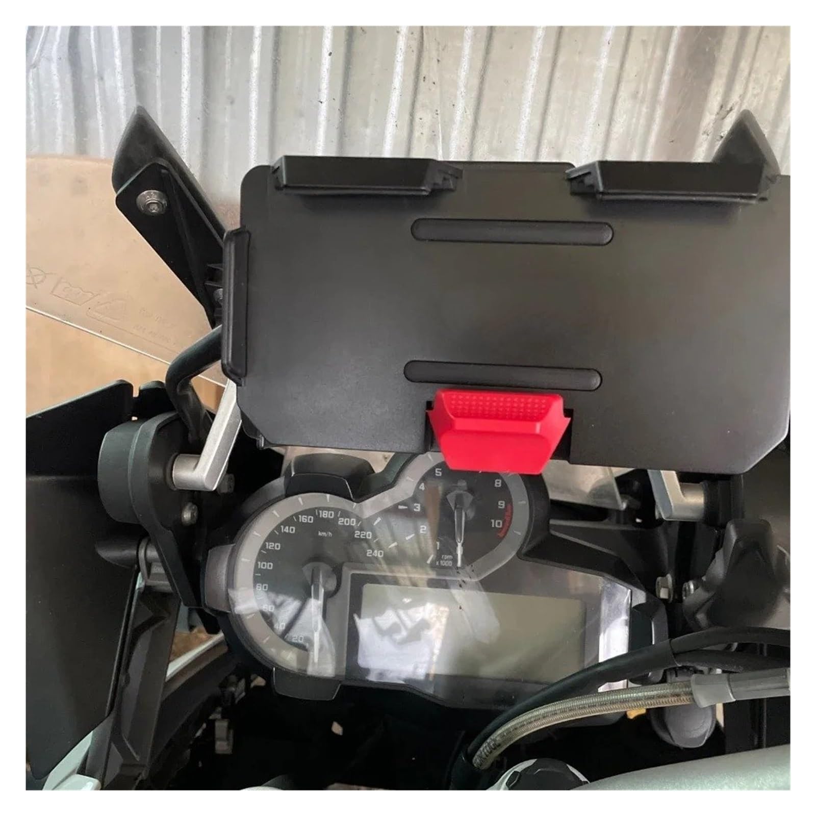 Suporte Telemóvel Moto para BMW R1250GS ADV F900GS R1250 F900 R1200 GS R1200GS ADV Soporte Navegación Teléfono Móvil con Carga Inalámbrica Motocicleta Soportes para Moto(White Logo)