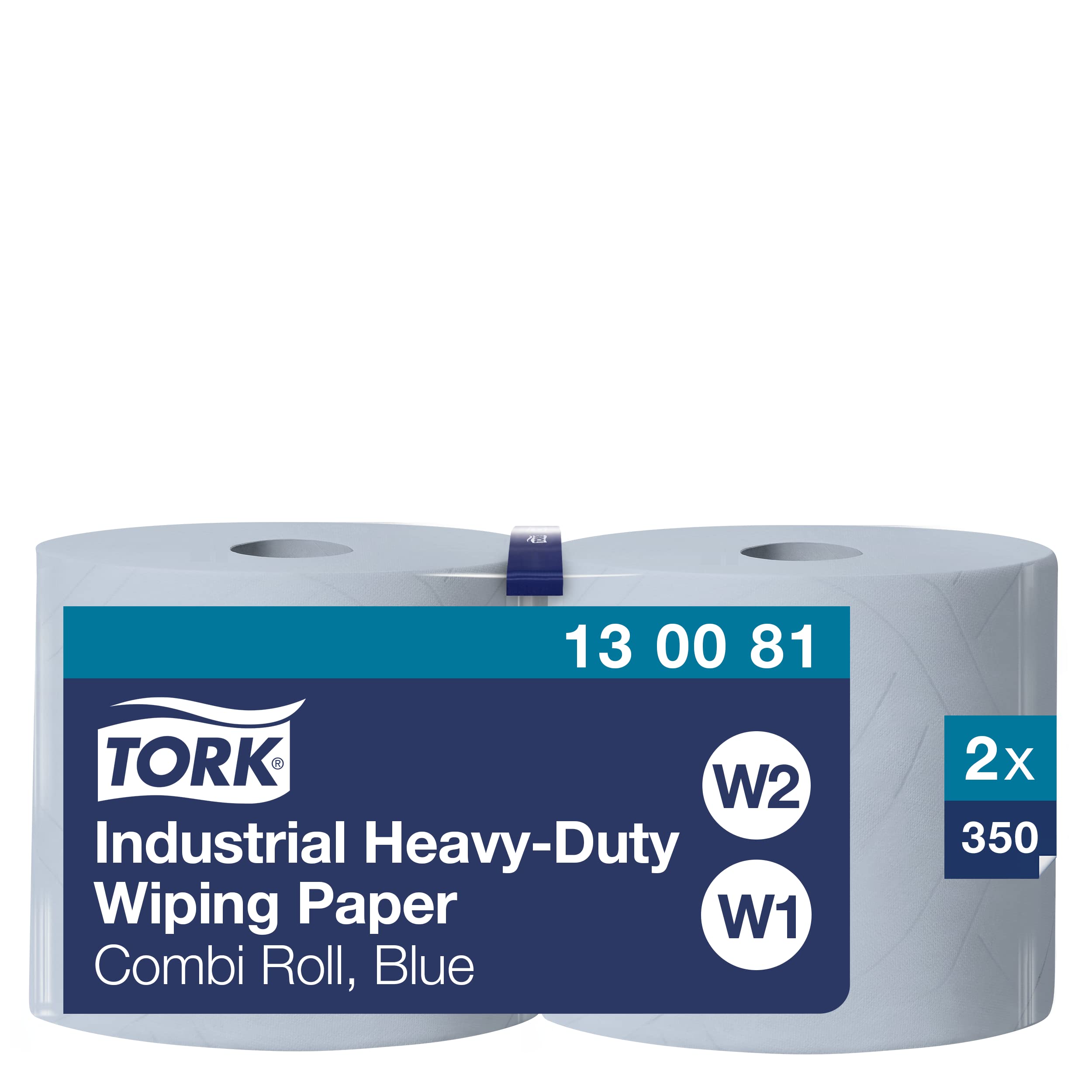Tork Extra Starke Industrie Papierwischtücher Blau W1/2, Schützen Hände, 2 × 350 Blatt, 130081