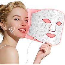 Fiogeo Red Light Therapy for Face, Red Light Therapy Mask with Remote, Rechargeable 7 Colors LED Light Therapy mask, Anti-Aging, Wrinkle Reduction and Skin Firming, Home &amp; Travel Use