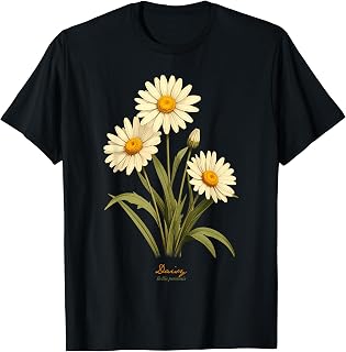 Daisy Flower Scientific Name Vintage Illustration Flowers T-Shirt