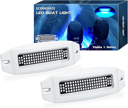 UCINNOVATE 2 luces LED marinas de 6.9 pulgadas, 3000 lm, 84 luces LED impermeables para travesaño, luz submarina para yates, barcos, veleros,