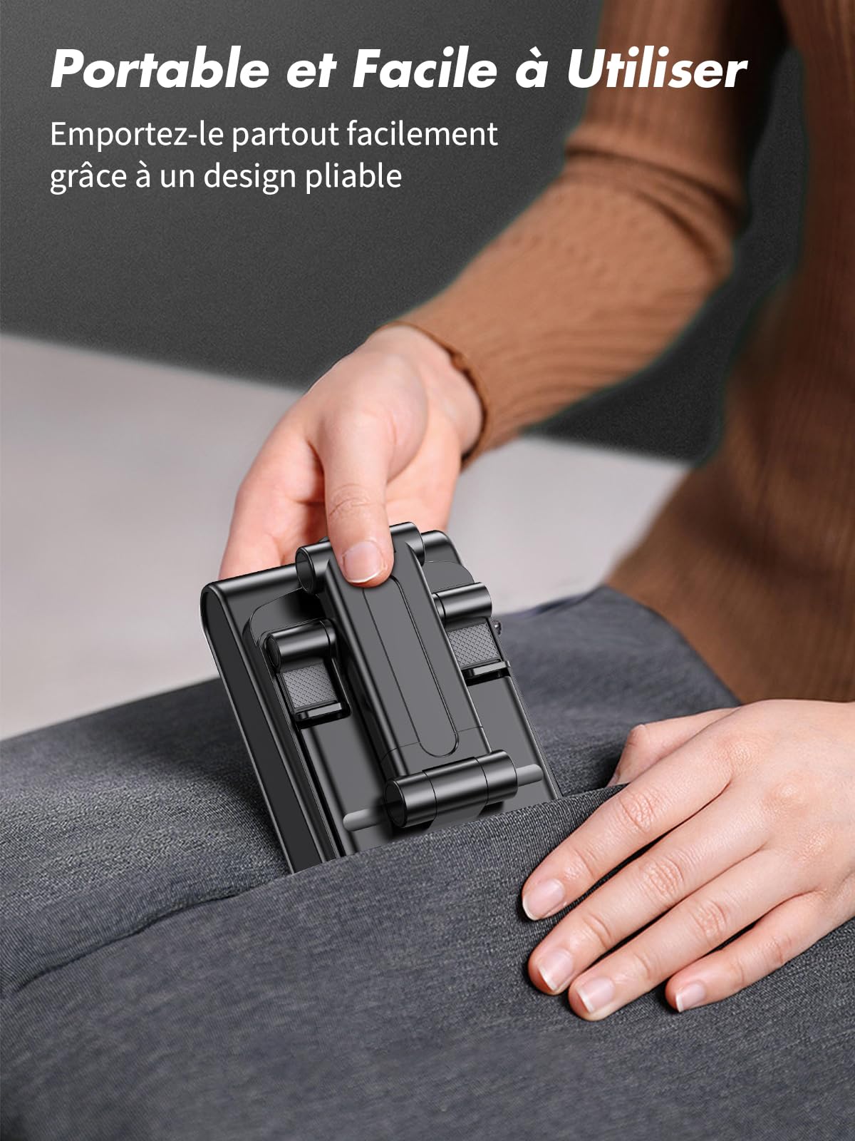 Support Téléphone Bureau avec Enceinte Bluetooth, Anti-Dérapant & Son Surround HD, Tablette Réglable & Portable, Convient pour iPhone/Samsung/iPad, Etc