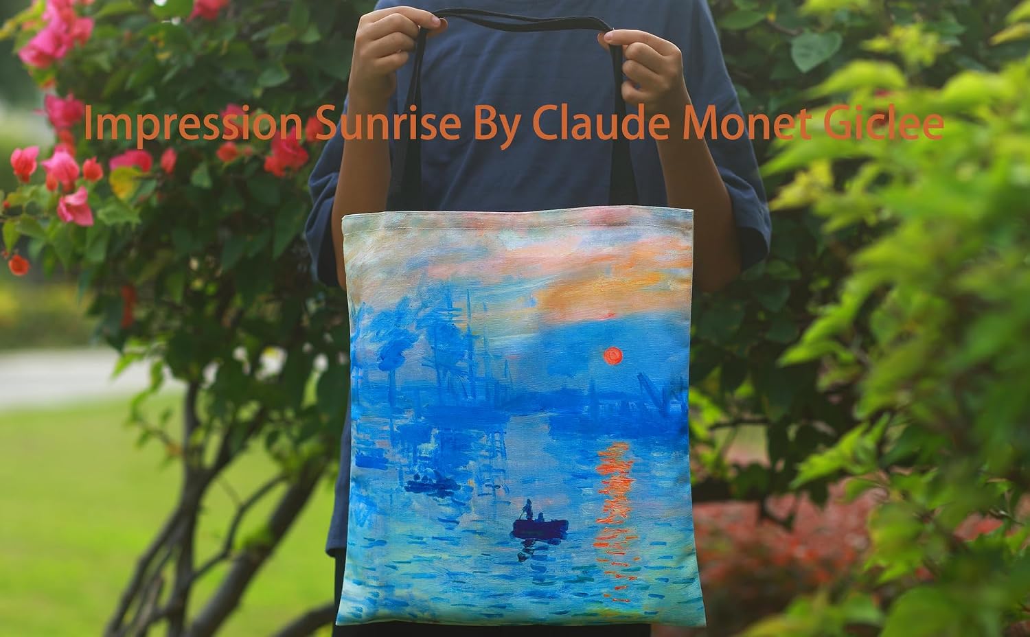 3 Pack Claude Monet Aesthetic Tote Bag, Classic Vintage Reusable Canvas Totes Women Work Beach Travel