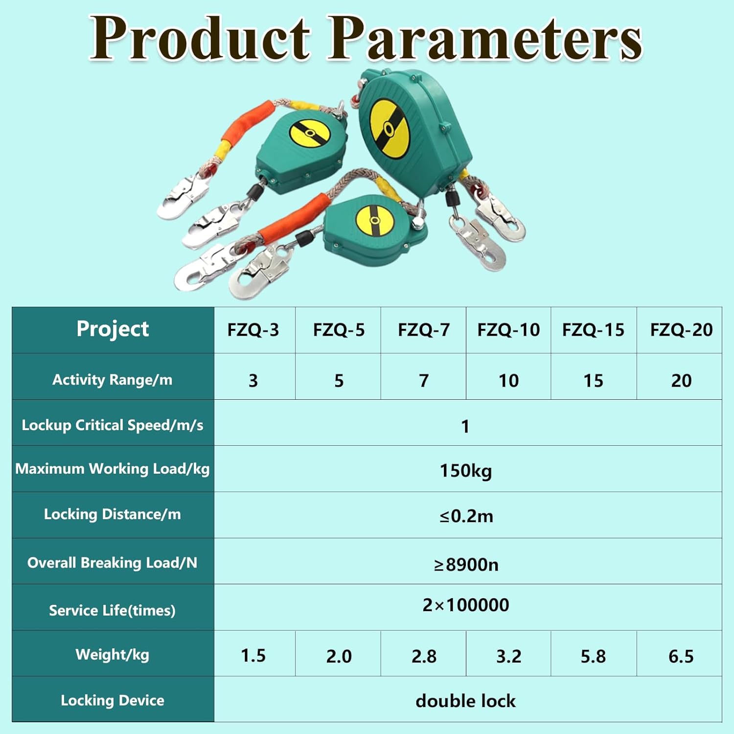 Telescopic Fall Arrest Device, Telescopic Fall Arrest Device, Telescopic Fall Arrest Harness Kit, Fall Arrest Climbing Harness for Pruning(Size:3M/9ft,Color:Green)