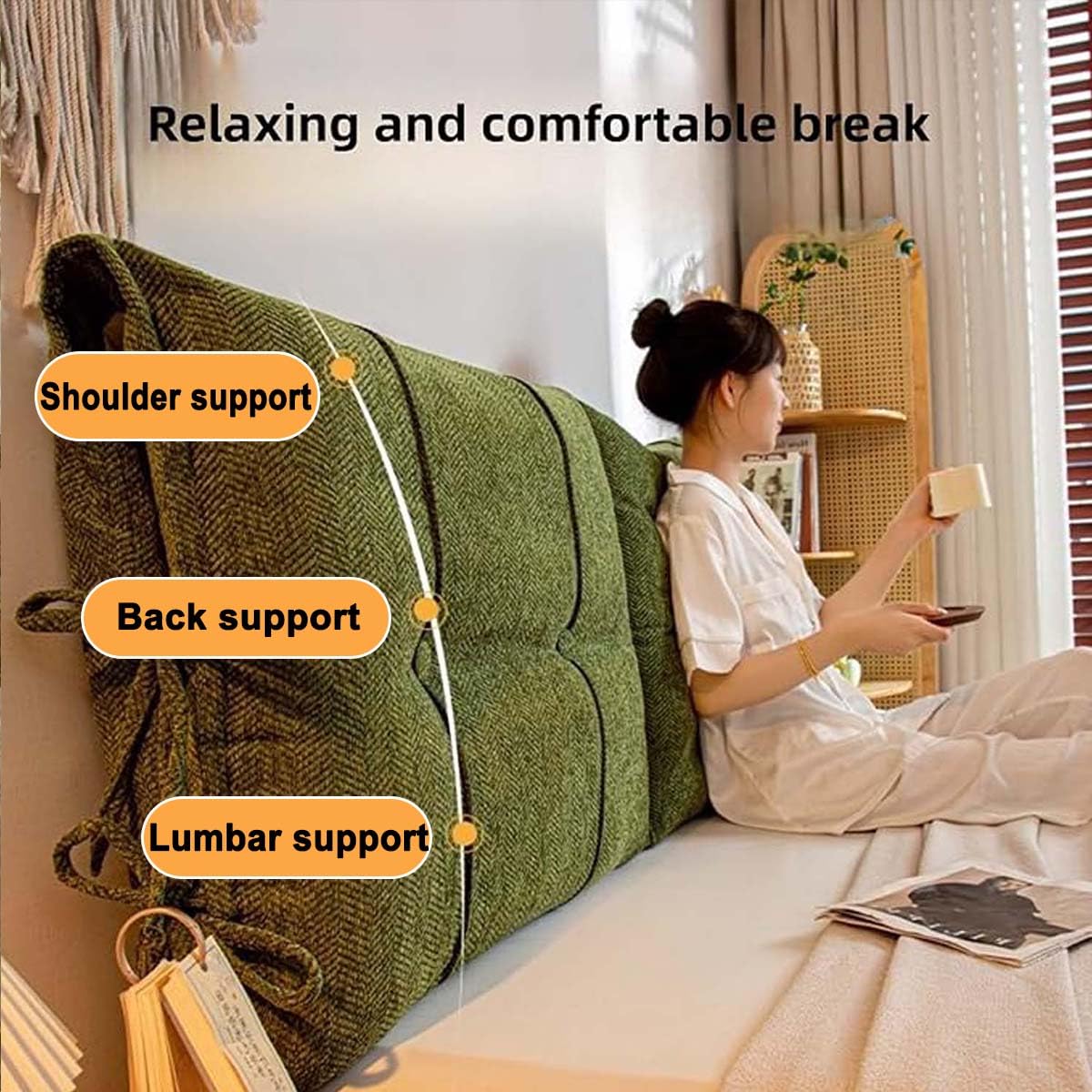 Housse de tête de lit avec coussin en mousse et attaches (150 x 60 x 10 cm, gris) | Coussin de tête de lit confortable pour lit king size, queen size, double, simple, cadre en métal