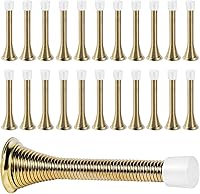 Vista 12 de Paquete de 12 topes de puerta de resorte de 3 1/4 pulgadas, flexibles y resistentes, con puntas de parachoques de goma a prueba de óxido (dorado)