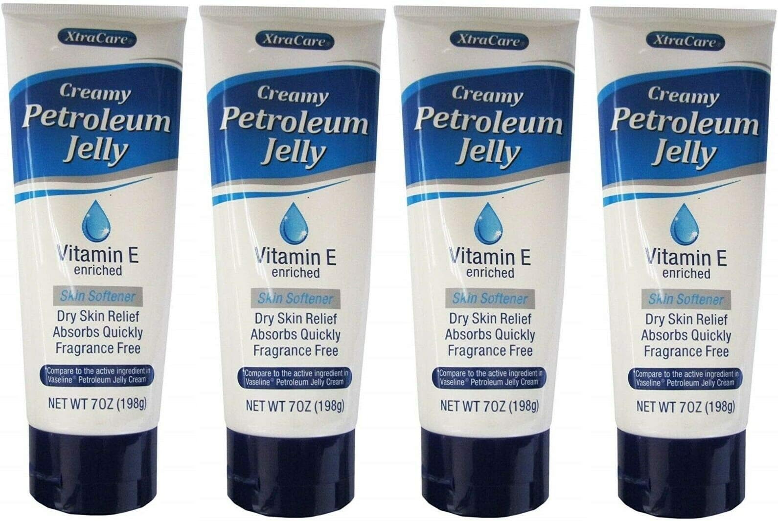 4 Xtra Care Creamy Petroleum Jelly Skin Moisturizer Vitamin E Enriched 7 oz each