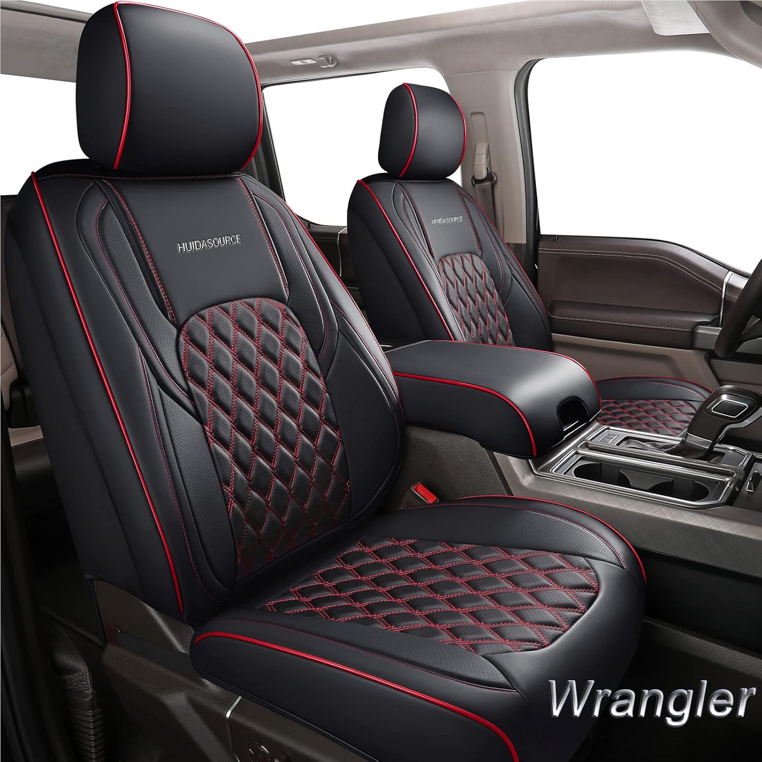 Huidasource Wrangler JL Seat Covers 4 Door, Leather Car