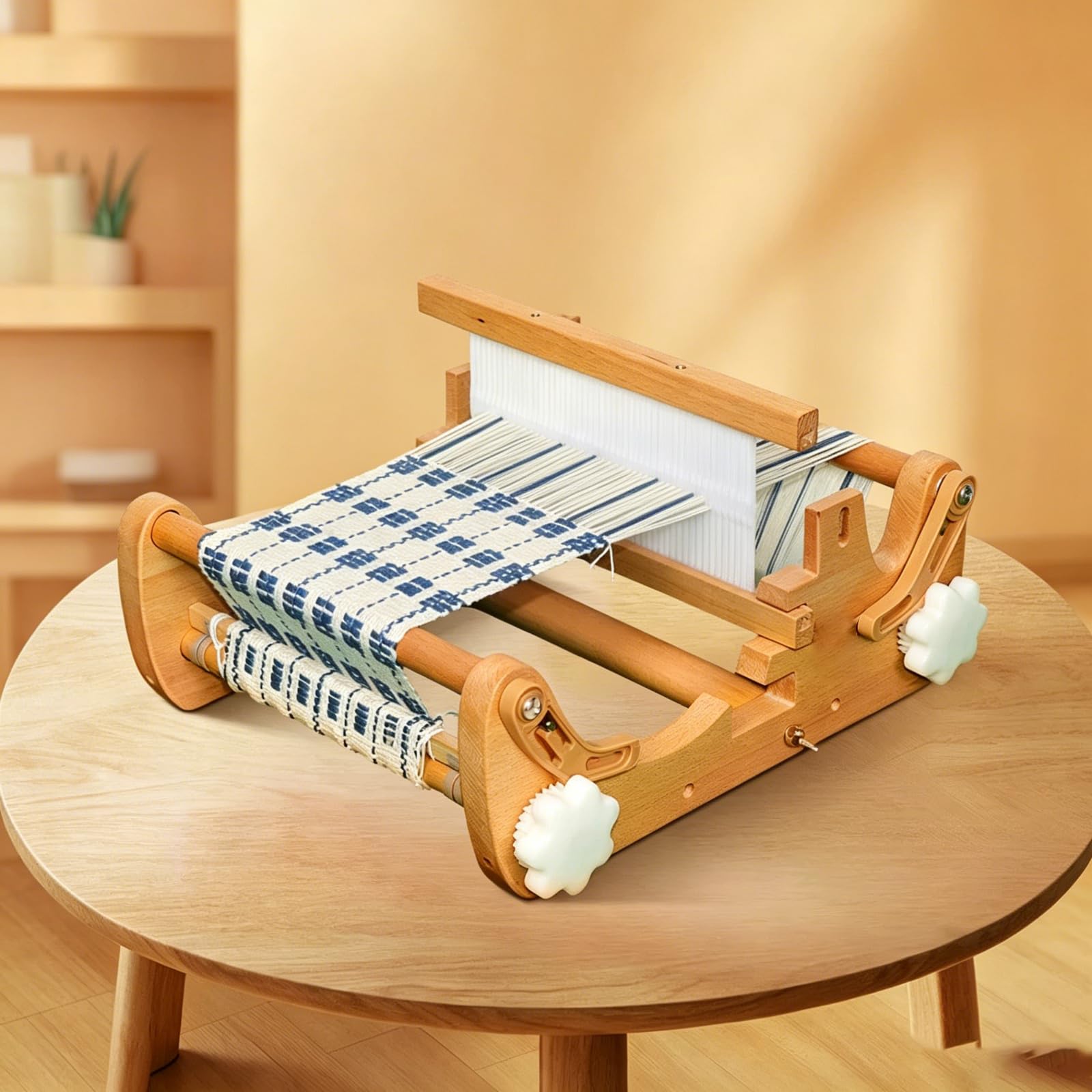 Telar De Mesa De Madera De 20 Cm, Telar De Peine Rígido Preenhebrado para Principiantes, Totalmente Ensamblado, Máquina De Tejer De Madera De Haya, Kit De Manualidades para Bufandas, Manteles
