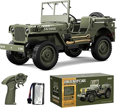Hobby RC Truck Remote Control Truck RC Military Vehicle Car Winch System 2.4Ghz 1/12 Scale RC Off Road Crawler Truck for Boys Adults