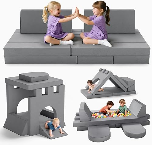TOLEAD Sofá modular de juegos para niños, grande, convertible para niños, fortaleza de construcción para sala de juegos, dormitorio, sofá modular de