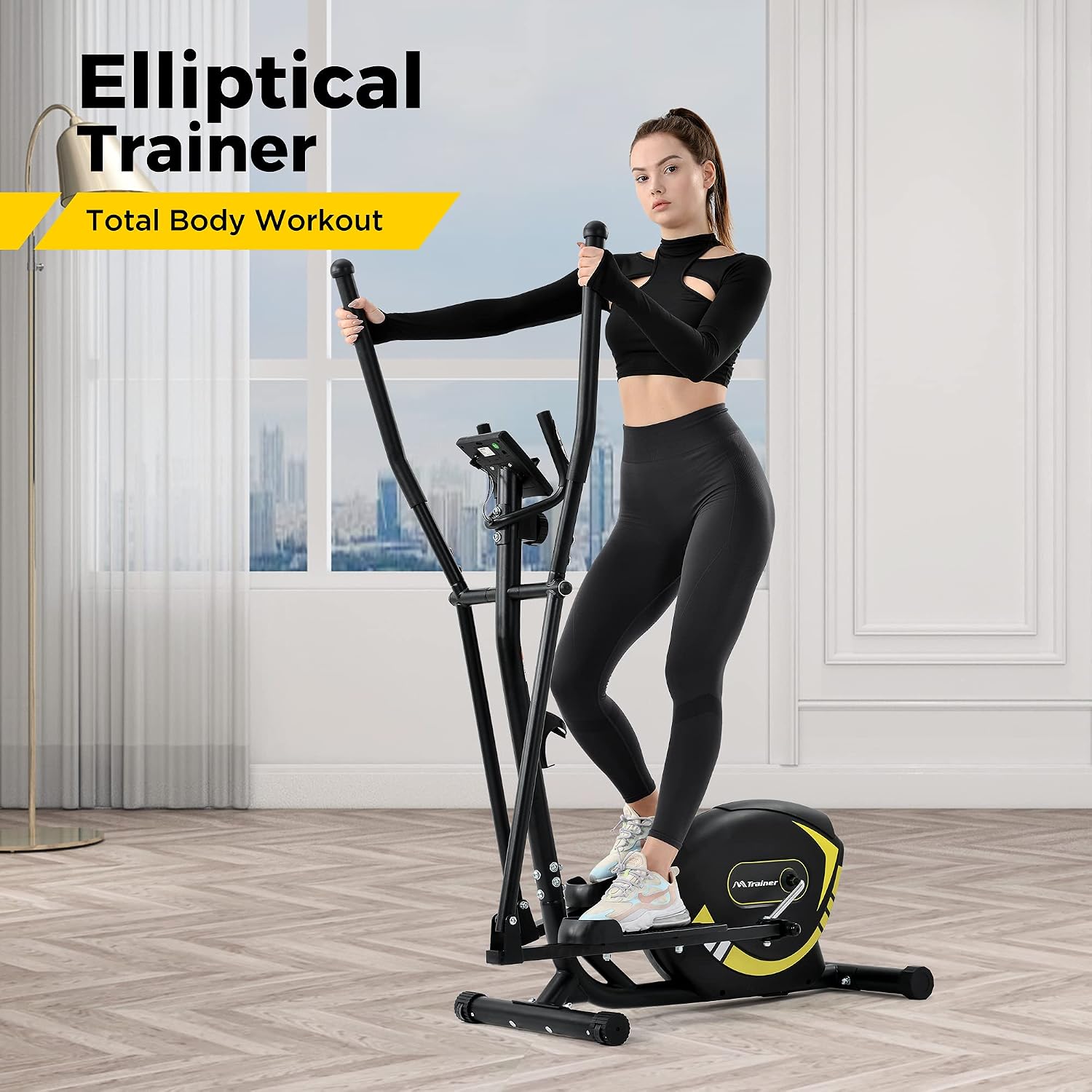 Merax Magnetic Elliptical Machine Exercise Multiple Resistance Elliptical Trainer for Home