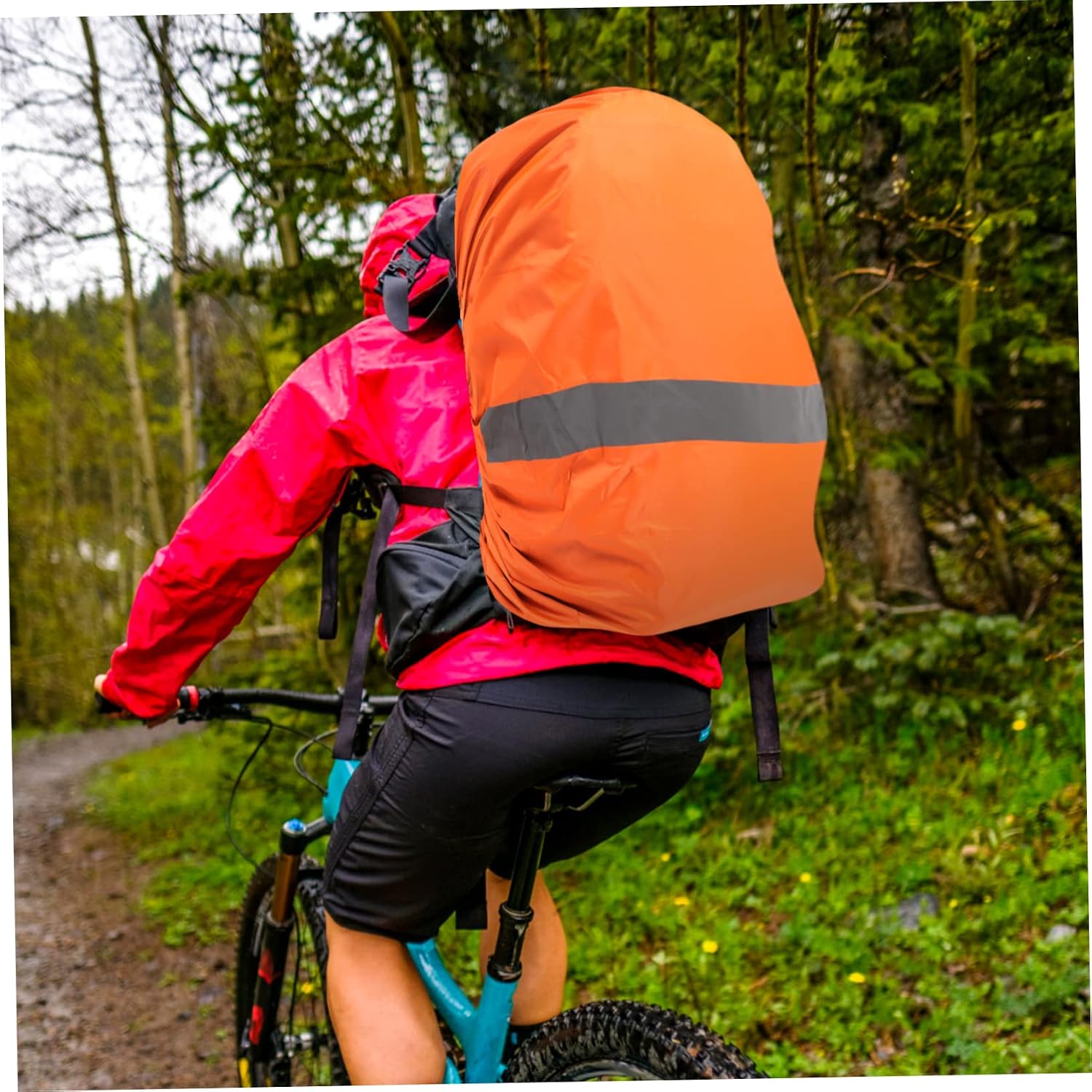 Reflective Rain Cover for Hiking Backpack Protects Against Water Dirt Uv Rays Compact Design for Easy Storage for Outdoor Adventures