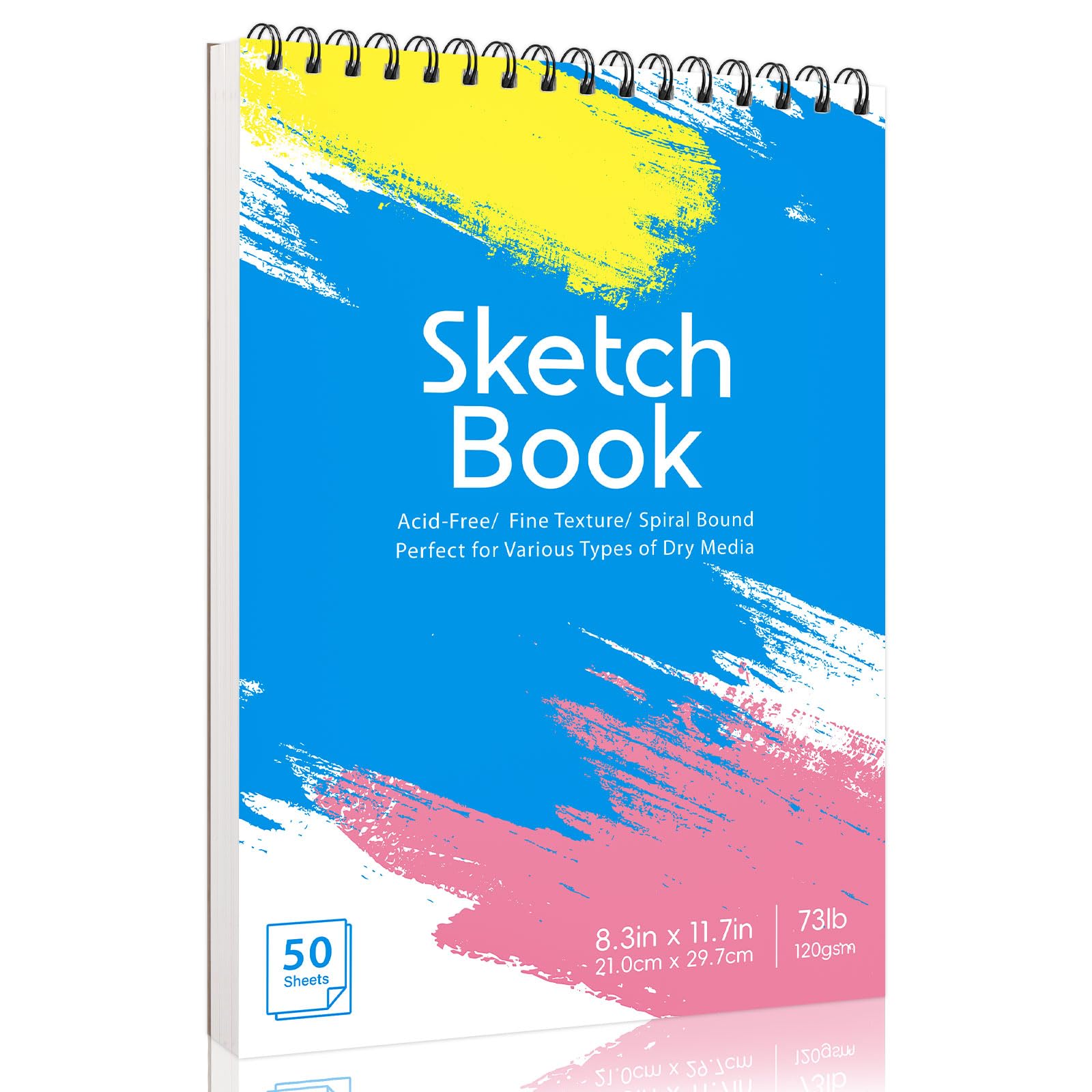 A4 Sketch Book, 100gsm Art Book Sketch Pad, 50 Sheets Drawing Book