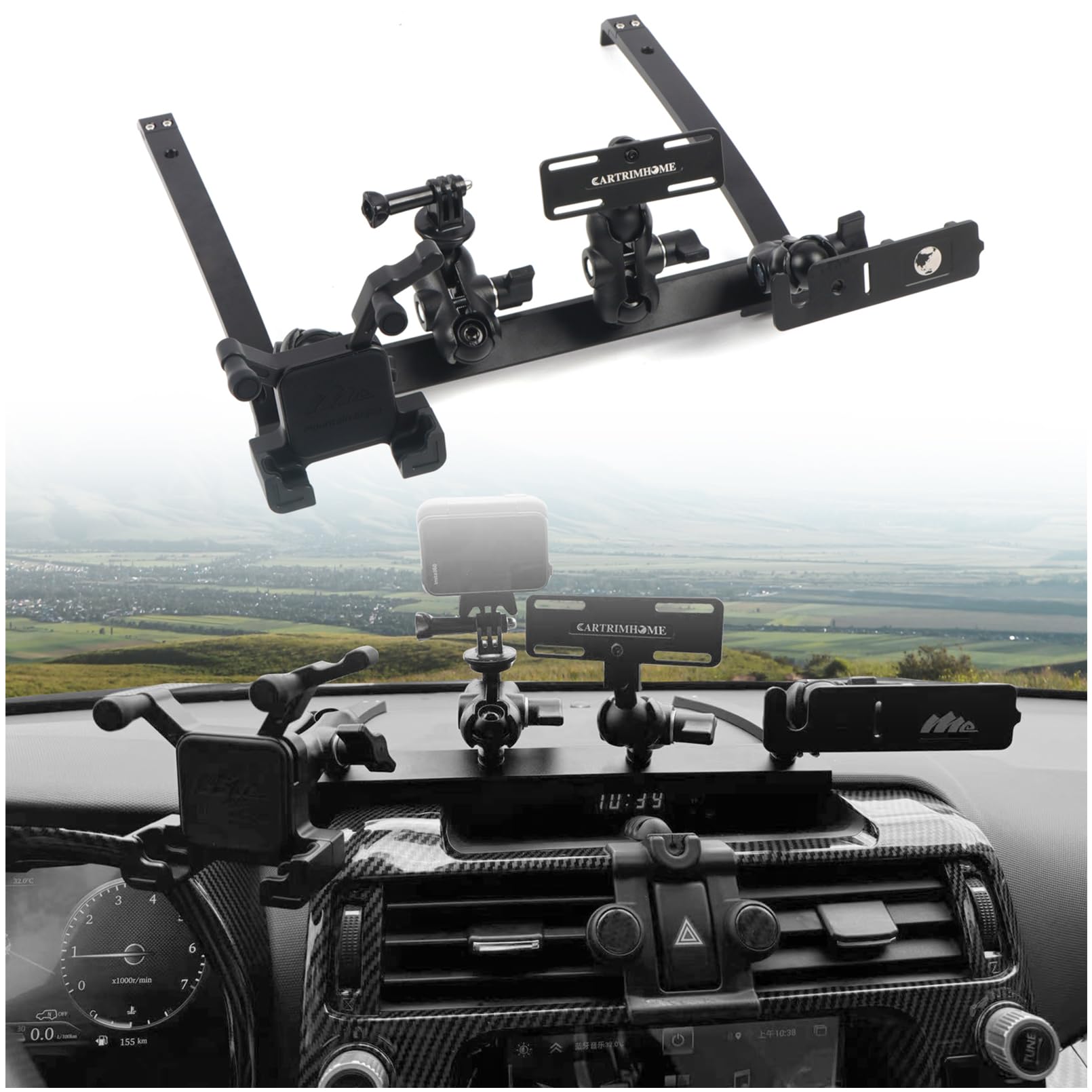 ITrims Car Phone Holder for Toyota 4Runner 2010-2024, Universal Smartphones, Dashboard Mount, Adjustable, Quick Release Button