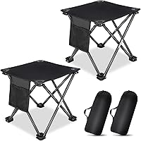 KABOER 2 Pack Folding Camping Stools - 400lbs Capacity Portable Outdoor Chairs for Fishing, BBQ, Hiking, Beach with Carry Bag